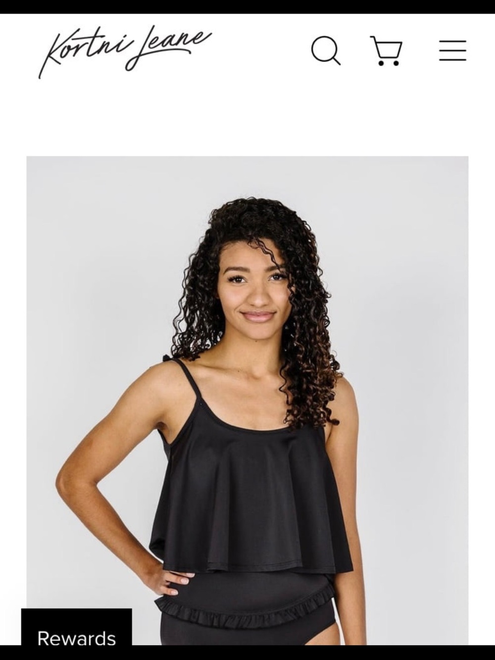 Kortni Jeane Black Ruffle Layer Camisole